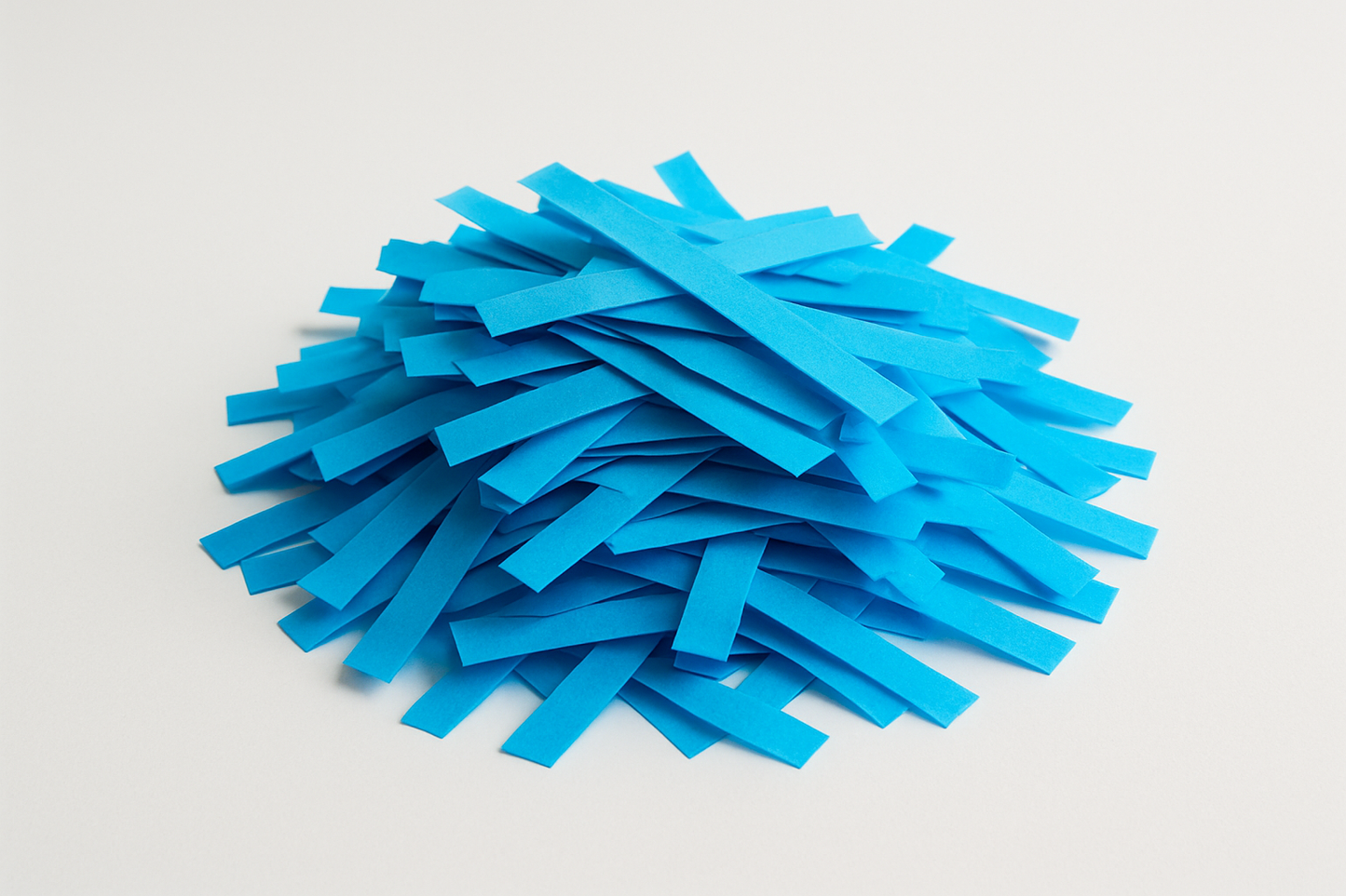 blue confetti strips in a pile 